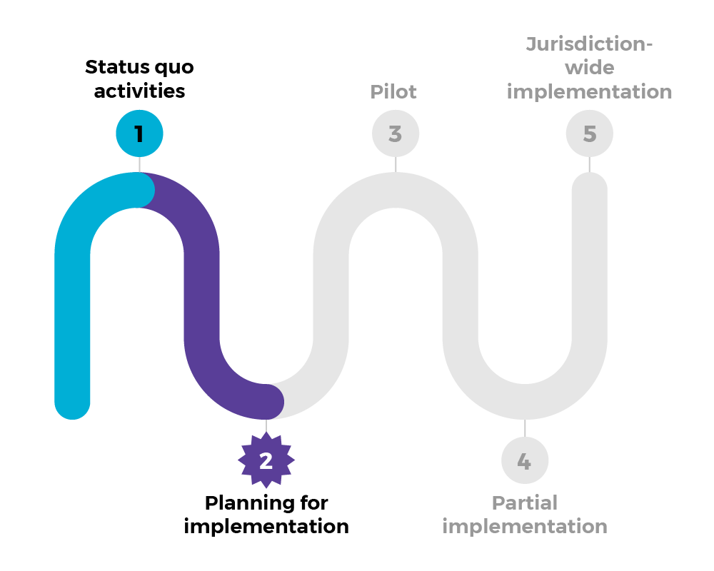 The level of implementation is Level 2 planning for implementation
