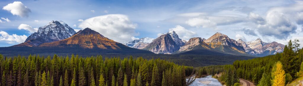 Panoramic view of Canadian Rocky Mountains